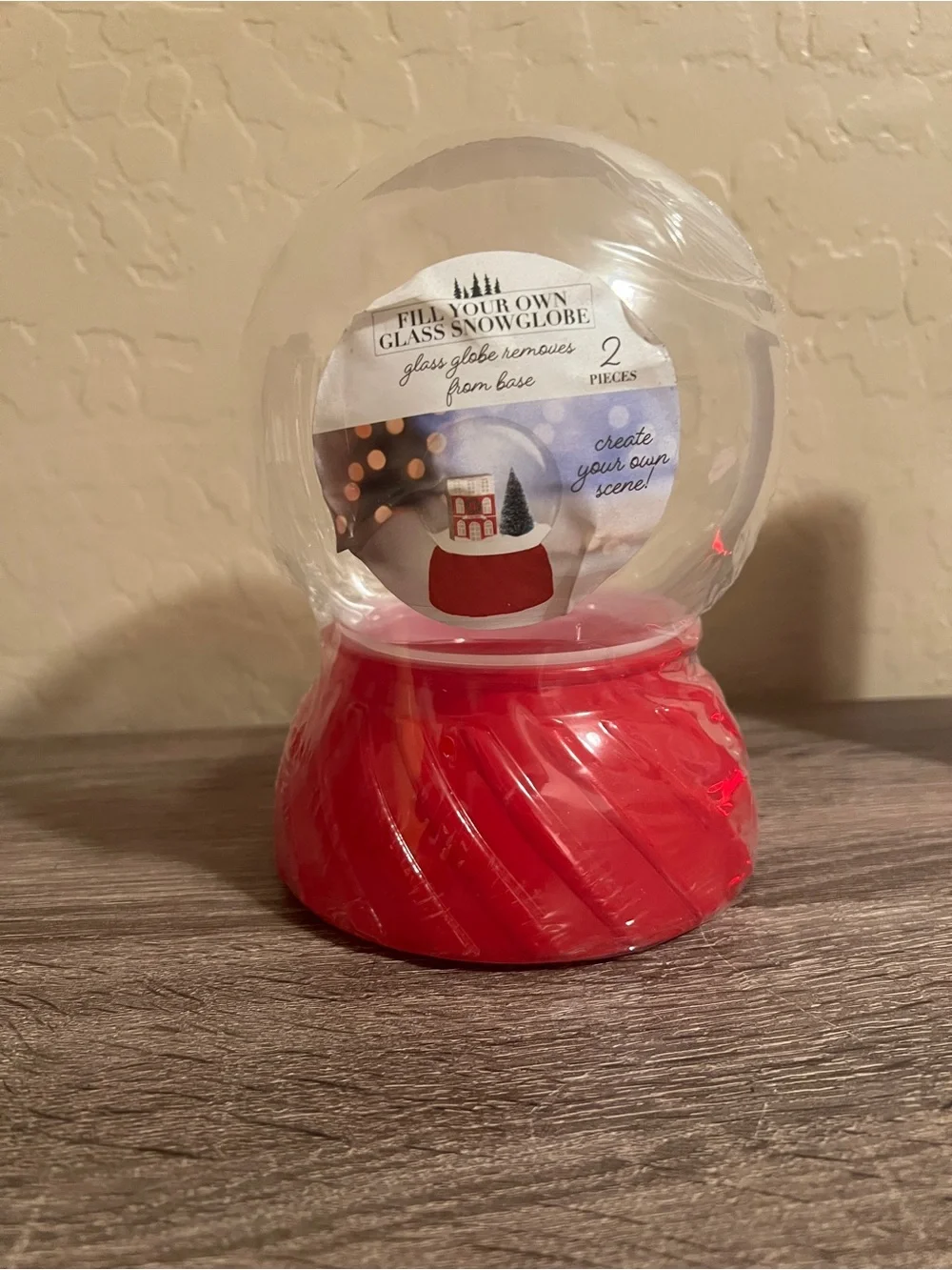 Target Bullseye Fill Your Own Glass Snow Globe Christmas Holiday Red NWT